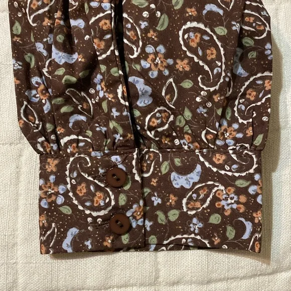 &merci Floral Ruffle Cotton Blouse - Brown - Picture 9 of 16